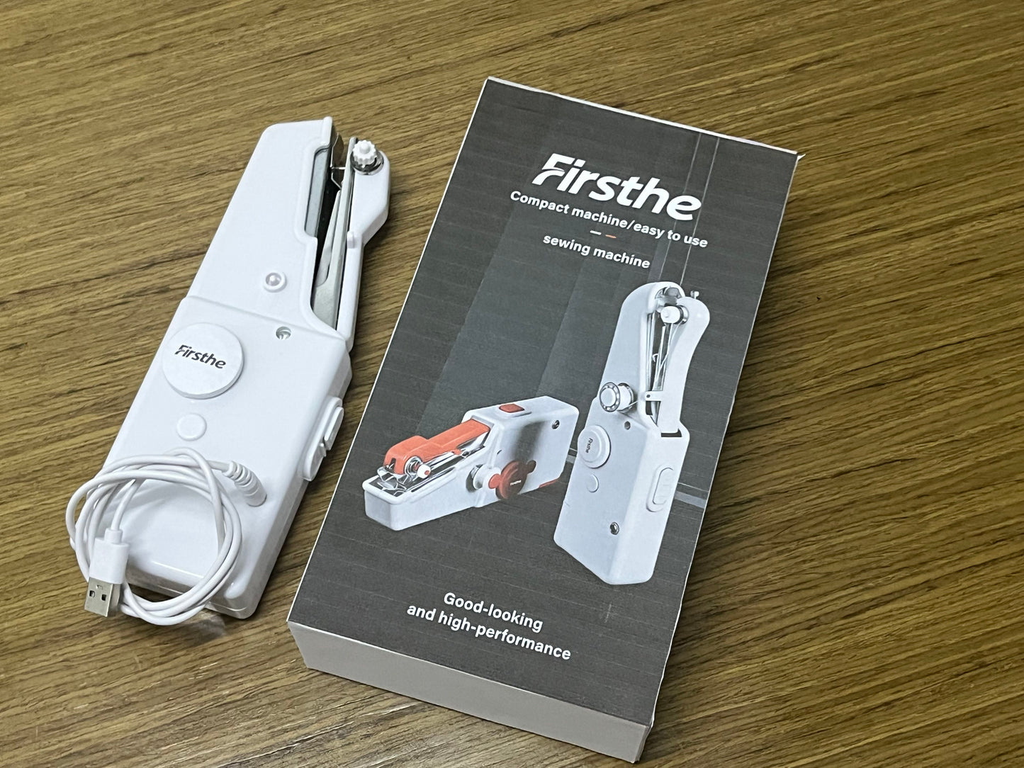 Firsthe Handheld Electric Sewing Machine, Portable Mini Sewing Machine for Beginners, Compact Sewing Tool for Home Travel DIY Clothes Fabric Repair, USB Powered