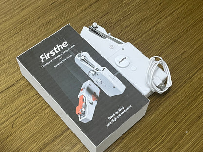 Firsthe Handheld Electric Sewing Machine, Portable Mini Sewing Machine for Beginners, Compact Sewing Tool for Home Travel DIY Clothes Fabric Repair, USB Powered