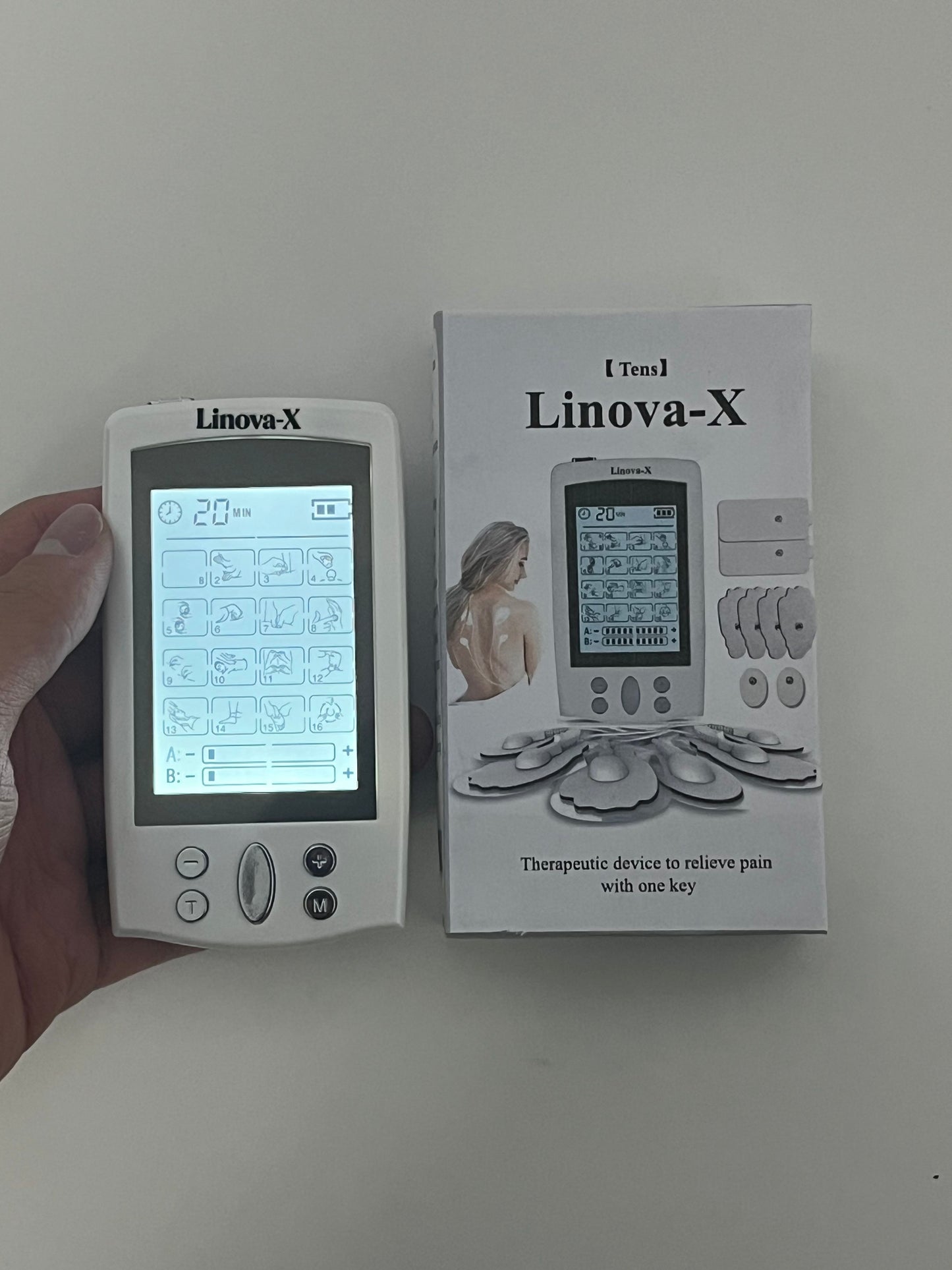 Linova-X TENS Unit with Infrared Heat & Compression - 24 Modes Low Frequency Electrotherapy Device for Back Pain Relief, Muscle Stimulator for Neck, Shoulder, Sciatica Pain Management