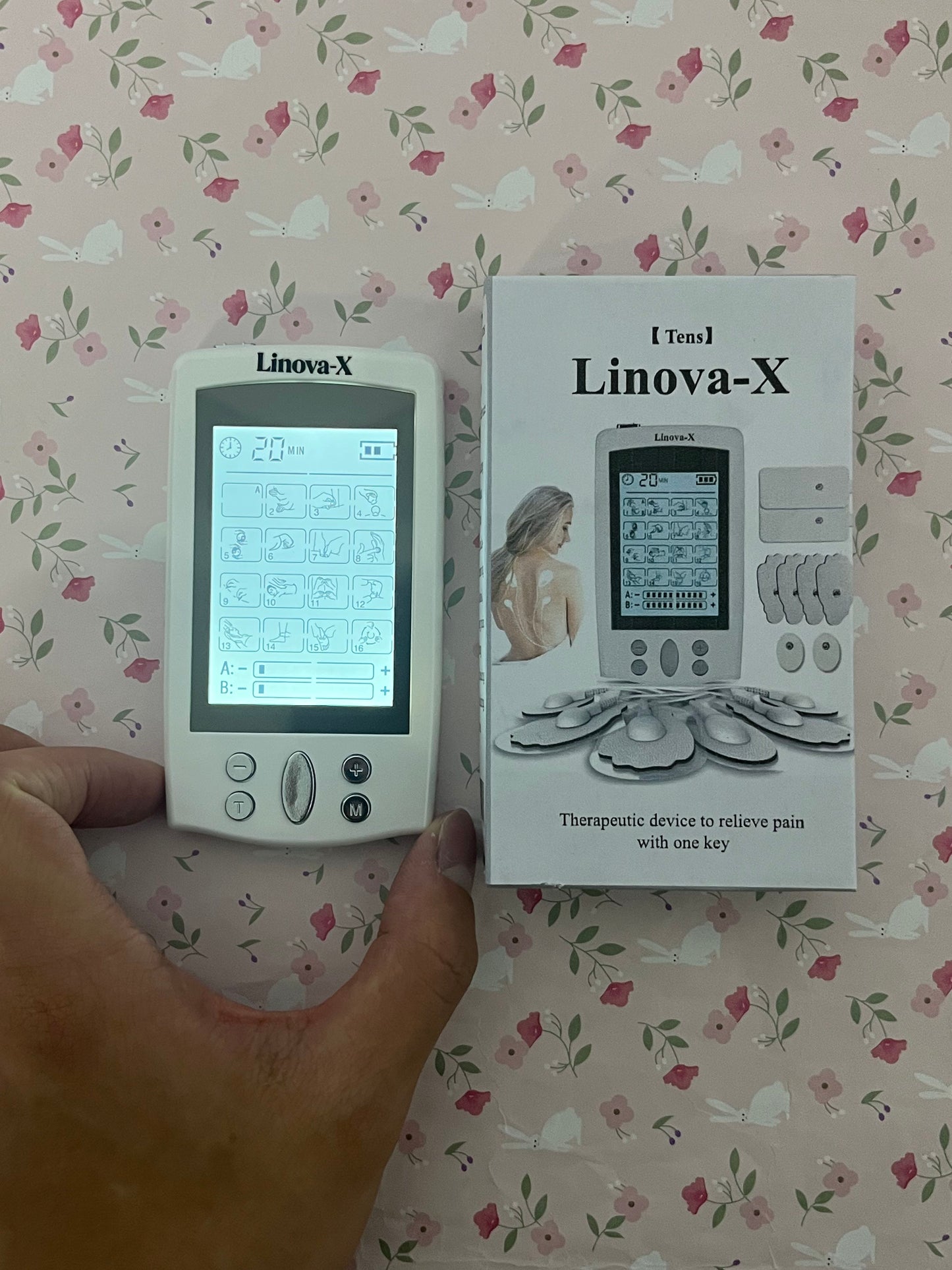 Linova-X TENS Unit with Infrared Heat & Compression - 24 Modes Low Frequency Electrotherapy Device for Back Pain Relief, Muscle Stimulator for Neck, Shoulder, Sciatica Pain Management