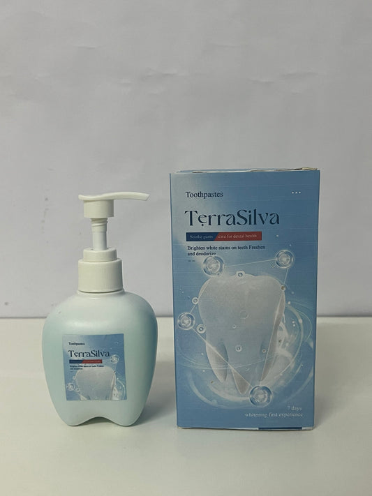 TerraSilva Press-Type Whitening Toothpastes, 7 Days Visible Stain Removal, Soothes Gums, Fresh Breath & Deodorizes, Gentle Formula for Daily Oral Care