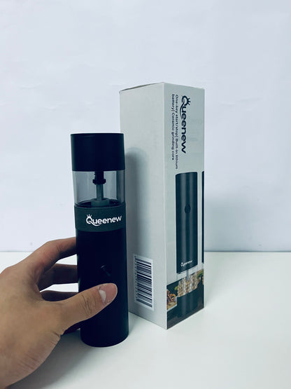 QUEENEW Electric Lapping Machine - One-Key Start/Stop, Built-in Lithium Battery, Ceramic Grinding Core, Household Spice Grinder