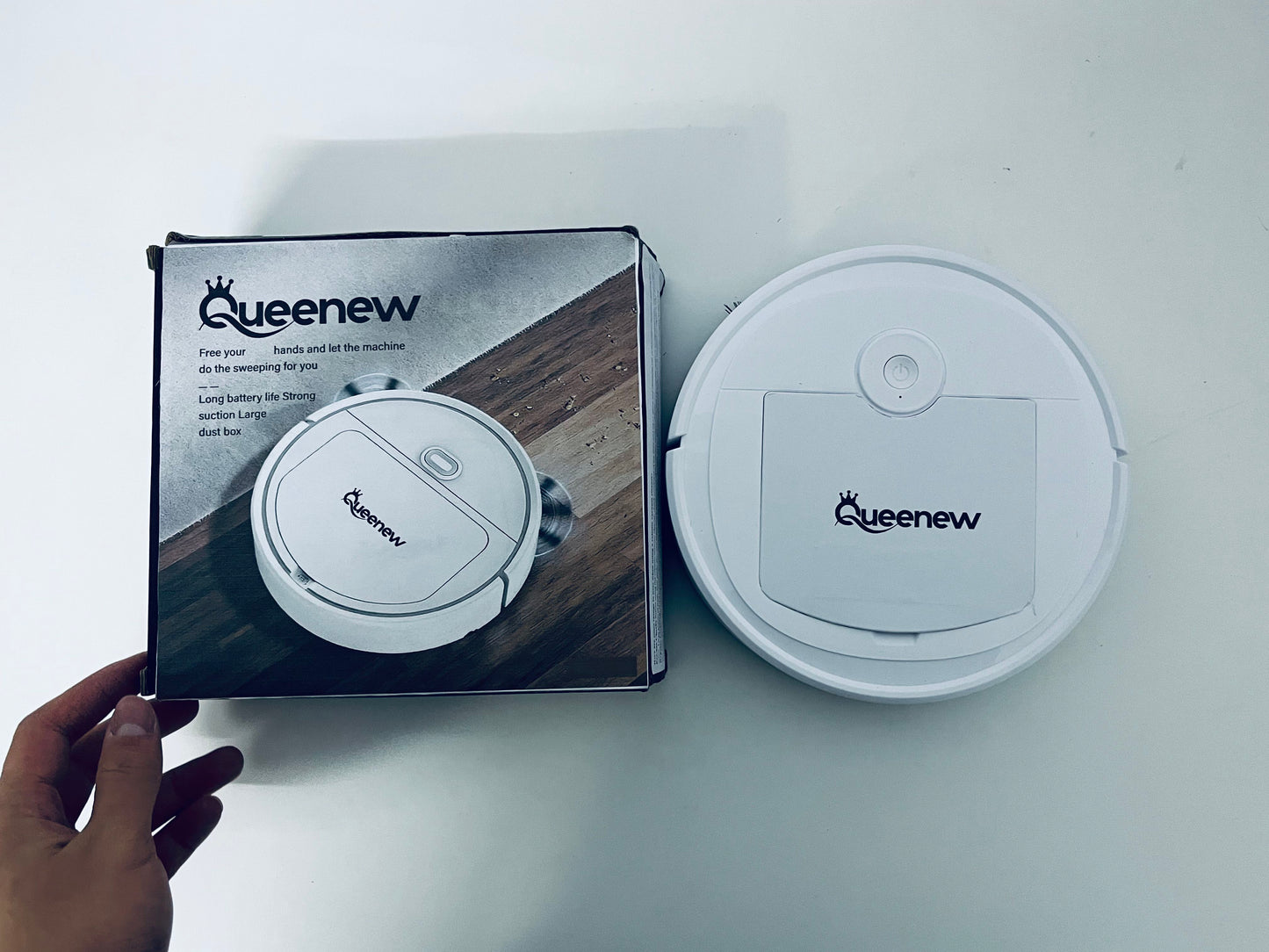 QUEENEW Electric Sweepers - Long Battery Life, Strong Suction, Large Dust Box, Automatic Home Cleaning Sweeping Device