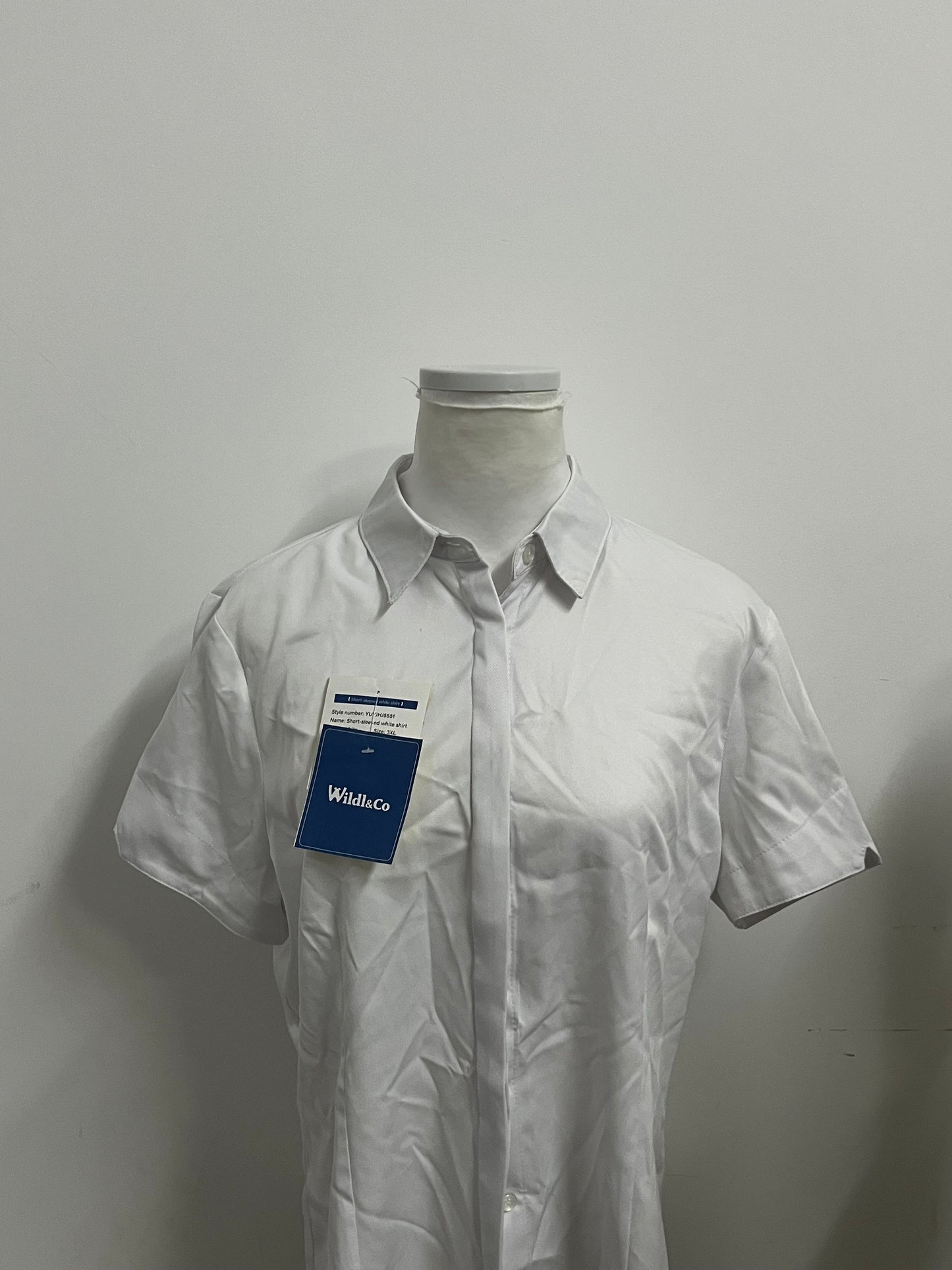 [Wildl&Co Shirts]-Basic Short-Sleeve White Shirt - Versatile Office Wear