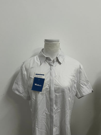 [Wildl&Co Shirts]-Basic Short-Sleeve White Shirt - Versatile Office Wear