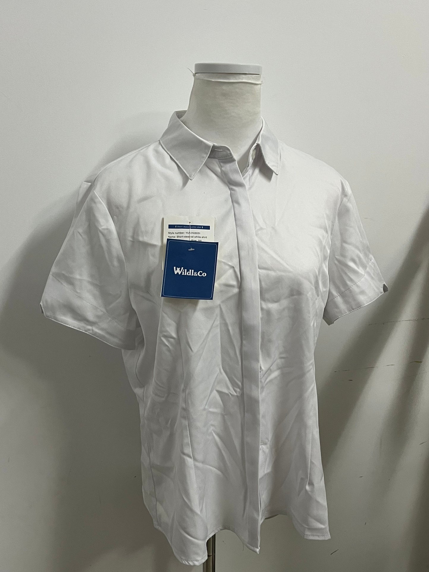 [Wildl&Co Shirts]-Basic Short-Sleeve White Shirt - Versatile Office Wear
