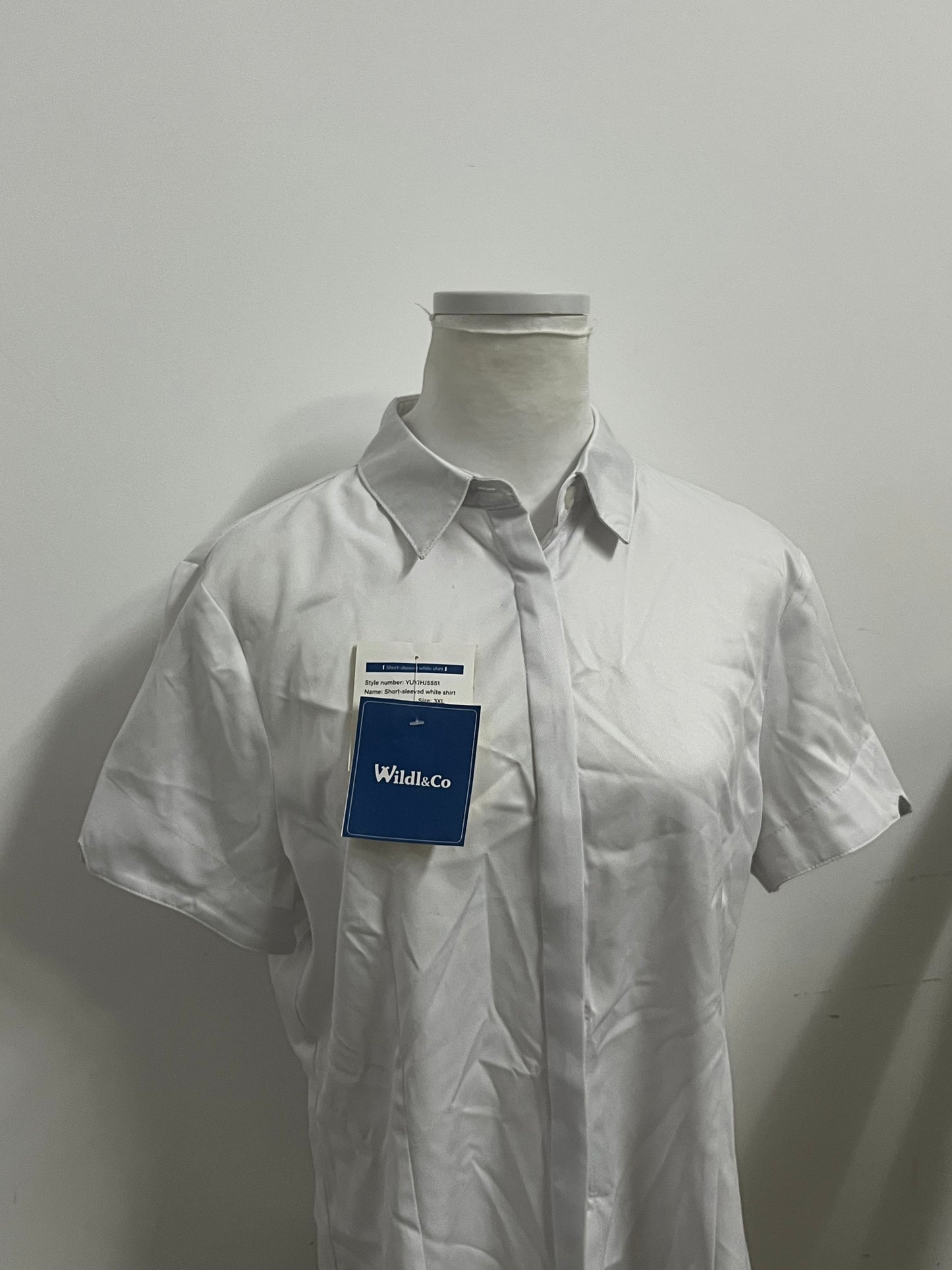 [Wildl&Co Shirts]-Basic Short-Sleeve White Shirt - Versatile Office Wear