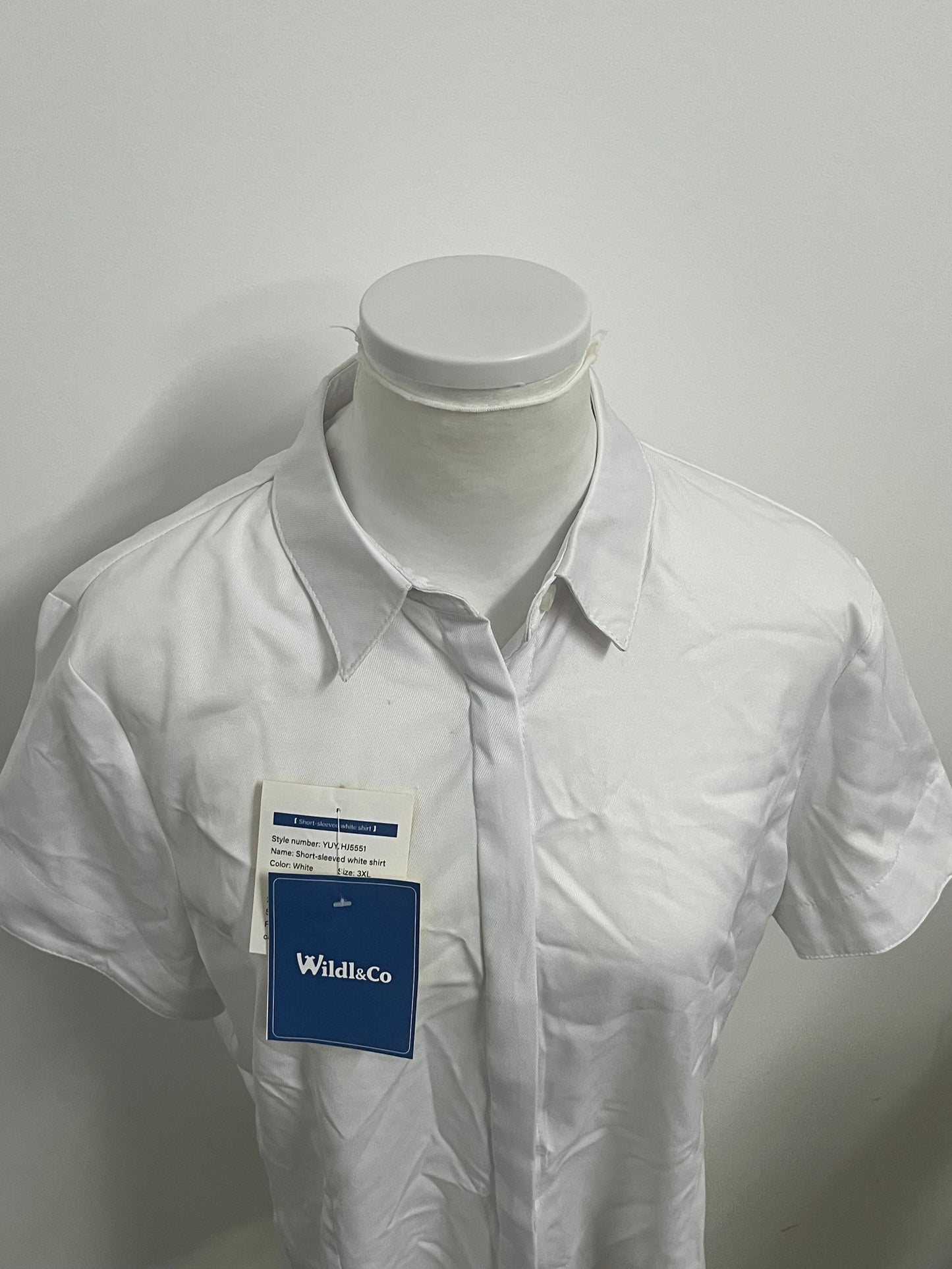 [Wildl&Co Shirts]-Basic Short-Sleeve White Shirt - Versatile Office Wear