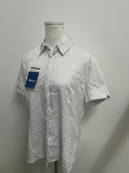 [Wildl&Co Shirts]-Basic Short-Sleeve White Shirt - Versatile Office Wear