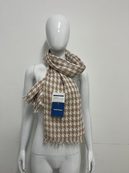 [ModCitizen Scarfs]-Houndstooth Cashmere-like Scarf - Winter Warm Shawl