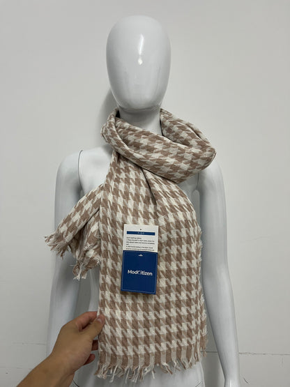 [ModCitizen Scarfs]-Houndstooth Cashmere-like Scarf - Winter Warm Shawl