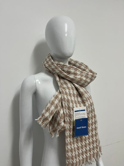 [ModCitizen Scarfs]-Houndstooth Cashmere-like Scarf - Winter Warm Shawl