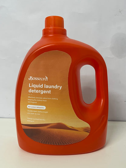 Bosssecret Orange Scent Liquid Laundry Detergent, 5kg, Powerful Stain & Odor Removal, Double Brightening & Deep Cleaning, Long-Lasting Fragrance, For Machine & Hand Washing
