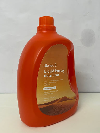 Bosssecret Orange Scent Liquid Laundry Detergent, 5kg, Powerful Stain & Odor Removal, Double Brightening & Deep Cleaning, Long-Lasting Fragrance, For Machine & Hand Washing