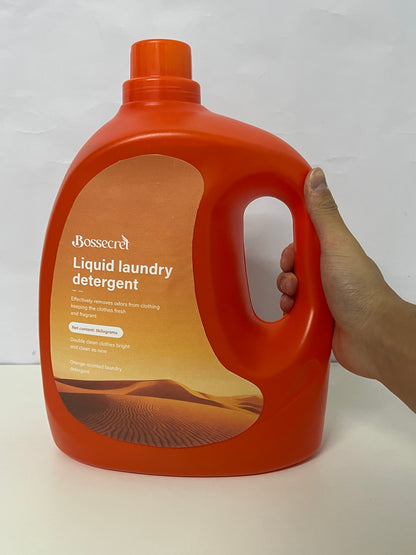 Bosssecret Orange Scent Liquid Laundry Detergent, 5kg, Powerful Stain & Odor Removal, Double Brightening & Deep Cleaning, Long-Lasting Fragrance, For Machine & Hand Washing