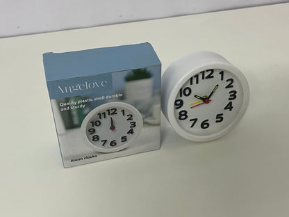 Angelove Simple Silent Alarm Clock, Large Digital Display, Snooze Function, Bedside Table Clock for Bedroom, White