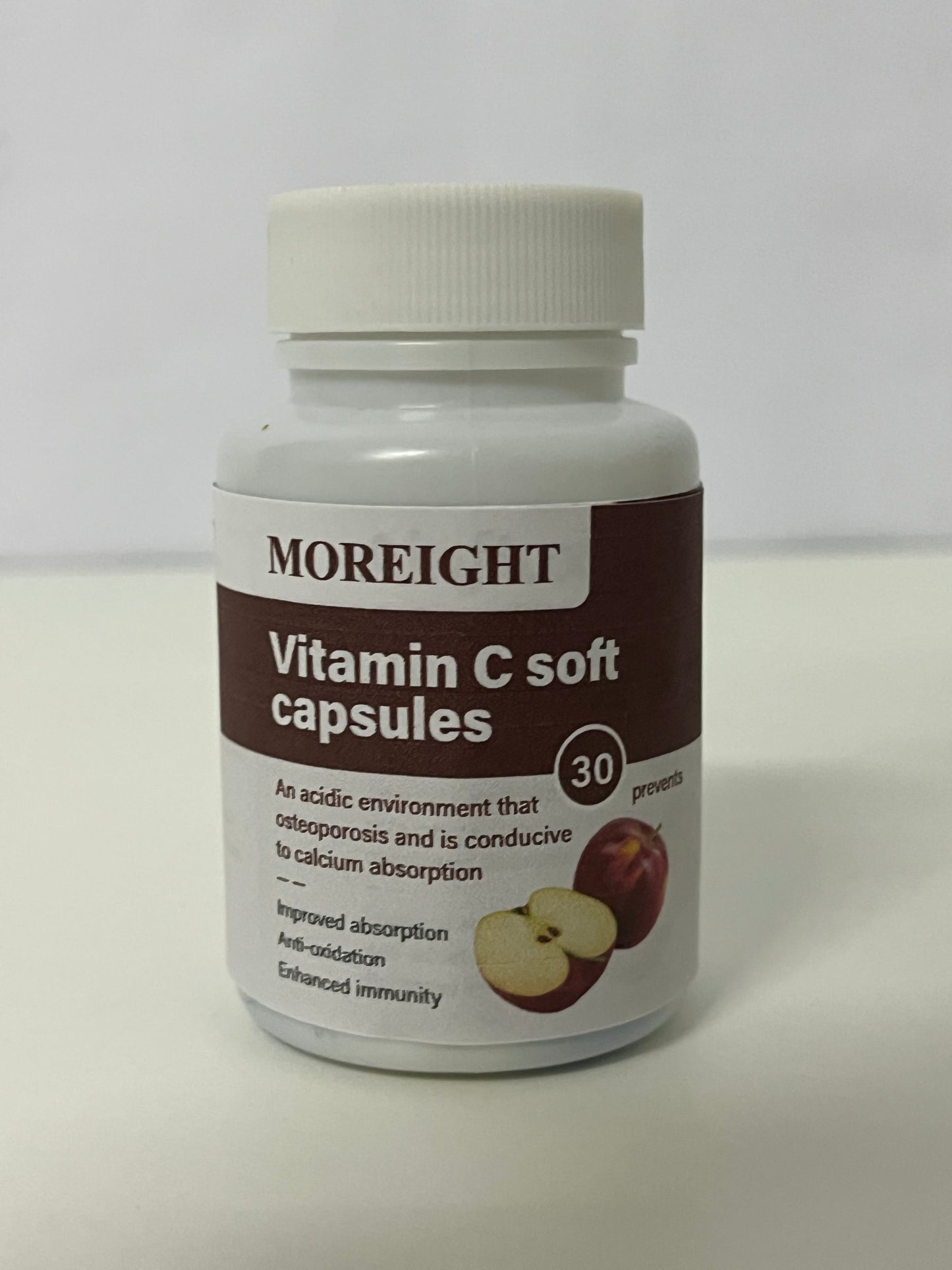 MOREIGHT Vitamin C Soft Capsules, Immune Support & Antioxidant, Promotes Calcium Absorption, 30 Capsules
