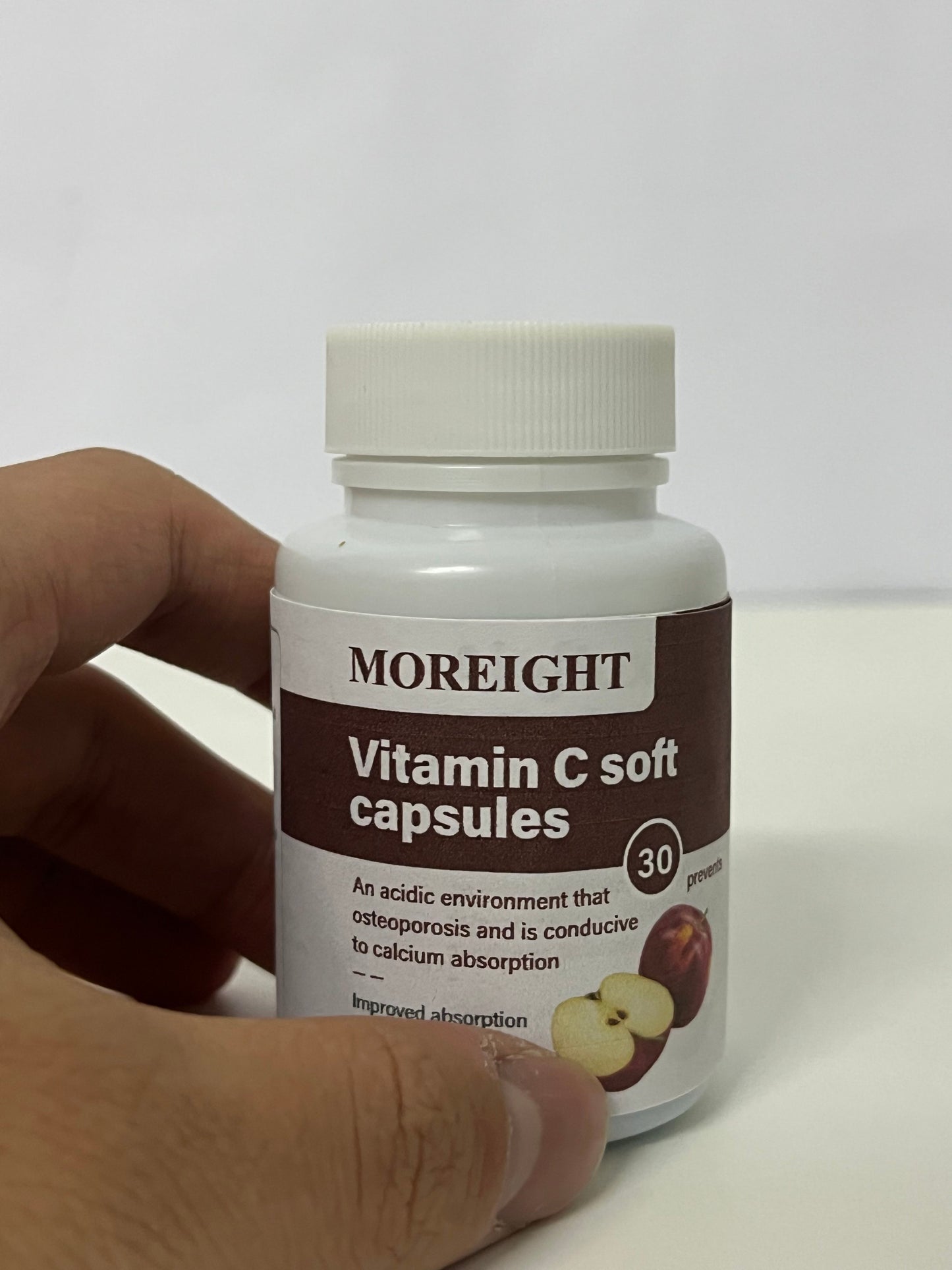 MOREIGHT Vitamin C Soft Capsules, Immune Support & Antioxidant, Promotes Calcium Absorption, 30 Capsules