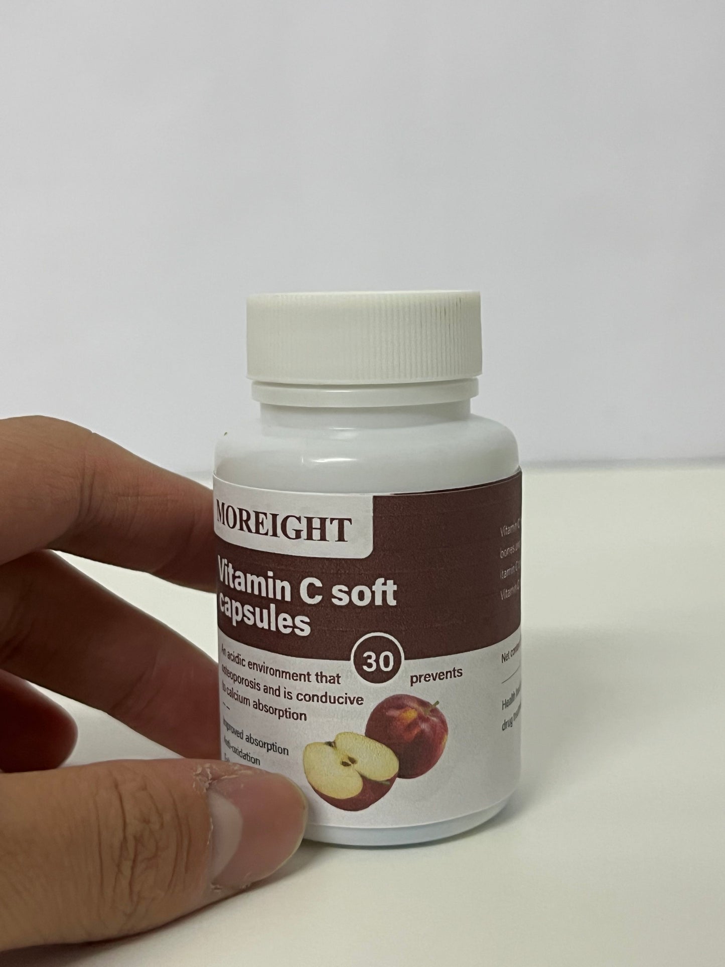 MOREIGHT Vitamin C Soft Capsules, Immune Support & Antioxidant, Promotes Calcium Absorption, 30 Capsules