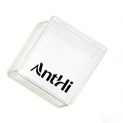 AnthHi Clear Plastic Storage Box with Flip Lid, Dustproof Organizer Container for Desktop, Stationery, Makeup Tools, Small Parts, Thick Food-Grade Material