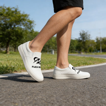 FLICK RUSH Trendy Slip-On Casual Shoes for Men and Women, Lightweight and Breathable Canvas Sneakers, Street Style White Shoes