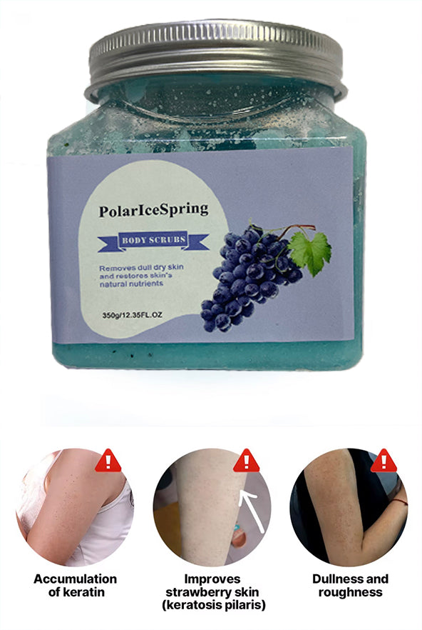 PolarIceSpring Grape Body & Foot Scrub - Improves the elasticity and firmness of skin - Removes dead skin cells, and tighten and tone skin - The best stocking stuffer.