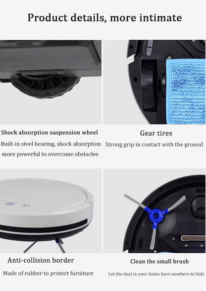 TREESNAIL-Robotic vacuum cleaners-Robot Vacuum and Mop Combo, 2 in 1 Mopping Robotic Vacuum Cleaner with Schedule, Wi-Fi/App/Remote, Max Suction 2500Pa, Self-Charging, Slim, Ideal for Hard Floor, Pet Hair, Low-Pile Carpet