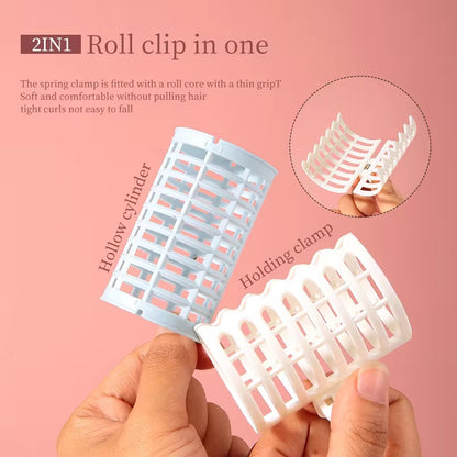Ninelf Non-electric hair rollers,2pcs Hair Curler Plastic Non-electrical Curling Clip Hair Roller Set for Hair Beauty Tools