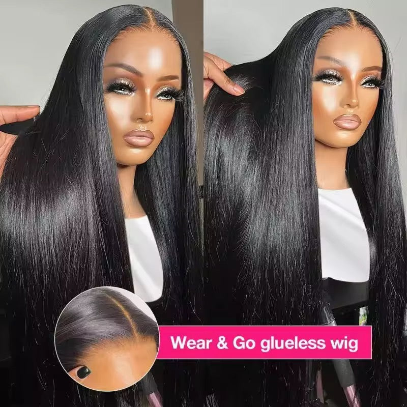 prettypublic Wigs,Straight Lace Front Wigs Human Hair Pre Plucked Raw Indian Hair 13x4 HD Transparent Lace Frontal Wigs for Black Women