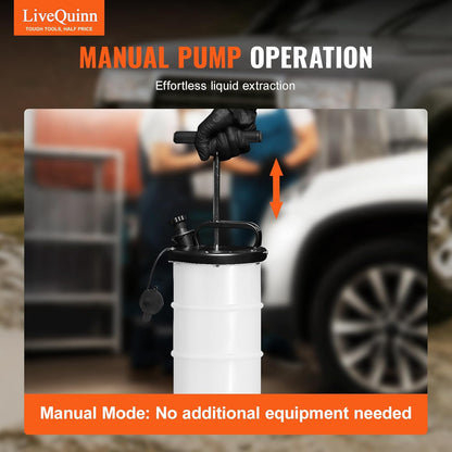 LiveQuinn Manual Suction Pump, Car Oil Extractor, Multi-Functional Fluid Transfer Pump with 4 Ultra-Long Tubes, Compatible with Cars/Motorcycles/Farm Equipment (Model YS-087)