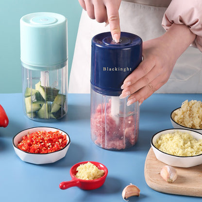 Blackinght Electric food processors,Clear Container with Blue Lid, Compact Size,Fully automatic multi-functional small kitchen blender