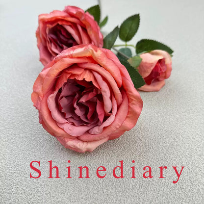 Shinediary Artificial flowers Fake Rose Artificial Flowers, Artificial Rose Long Stem Bouquet, Fake Rose for Valentine's Day Wedding Centerpieces Party Table Decoration