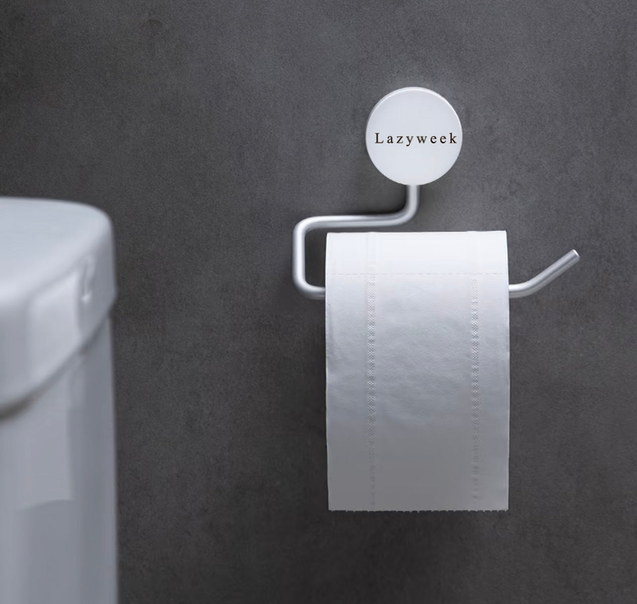 Lazyweek Toilet paper holders Aluminum Toilet Paper Holder Bathroom Toilet Paper Holder Perforation-free Small Storage Holder Toilet Roll Holder