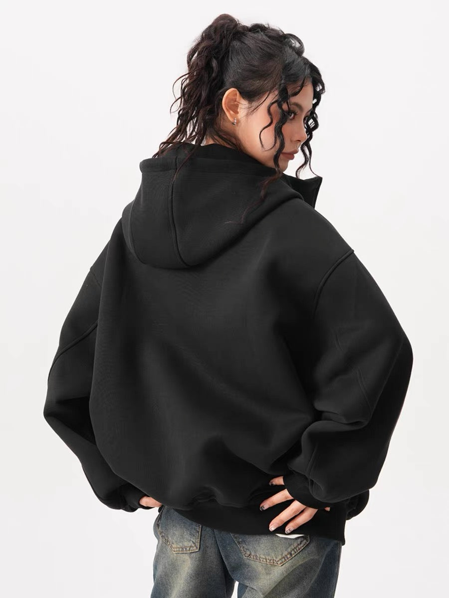 Vogueverve Over coats Hoodie Oversized Zip Up Hoodies Hooded Sweatshirt