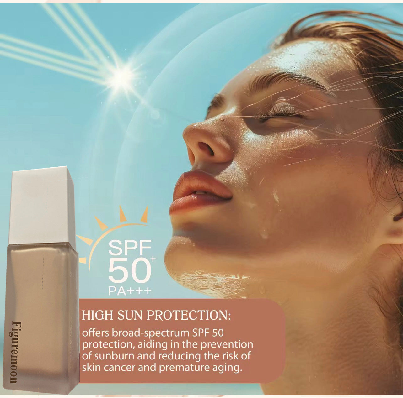 Figuremoon Foundation 4 in 1 - Medium Spectrum with SPF 50+, Anti-Aging, Concealer, Sun Protection, Hydrating Color Changing Foundation Makeup Liquid - Longwearing & Waterproof for Sport, Dancing (Gym, 30ml)