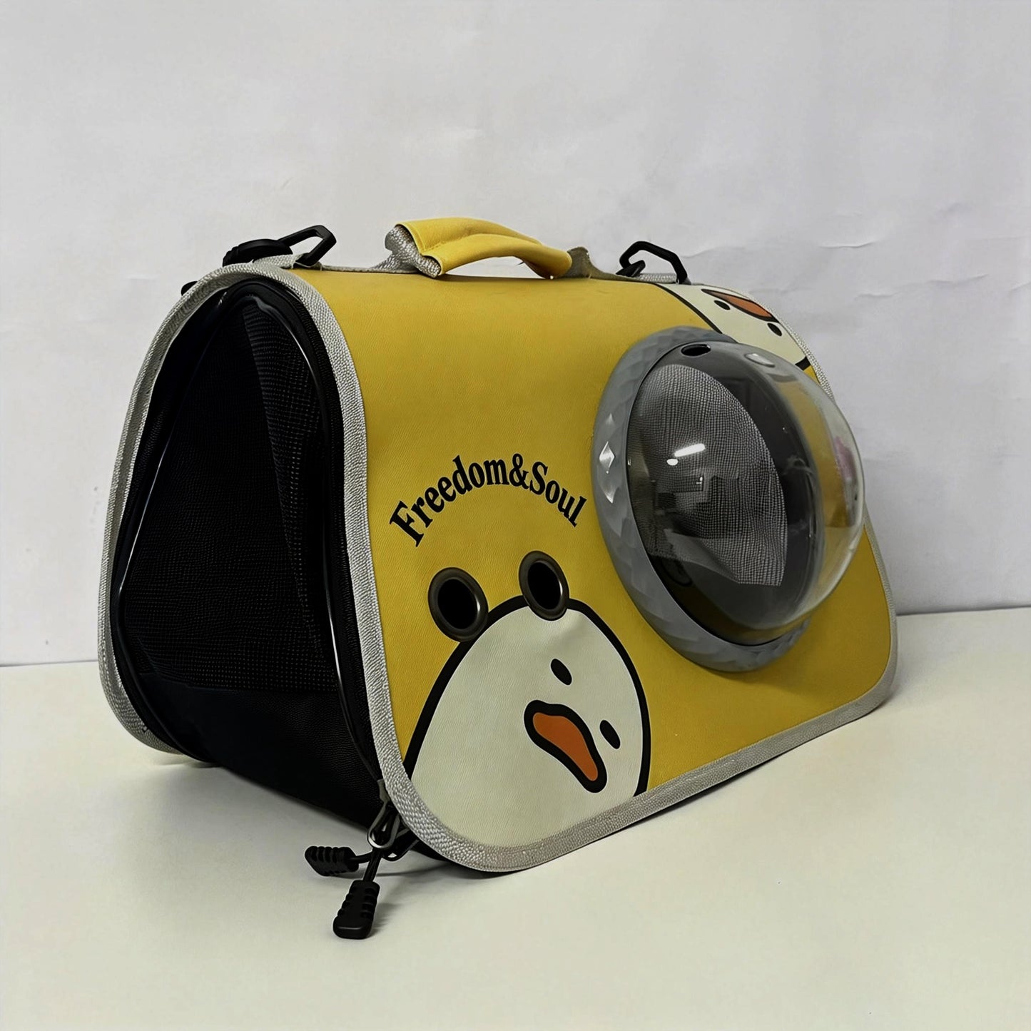 Freedom&Soul Backpacks for Pets - Portable Cat & Dog Travel Carrier with Bubble Window, Breathable Mesh & Cute Cartoon Design, Ideal for Small Pets Up to 15 lbs