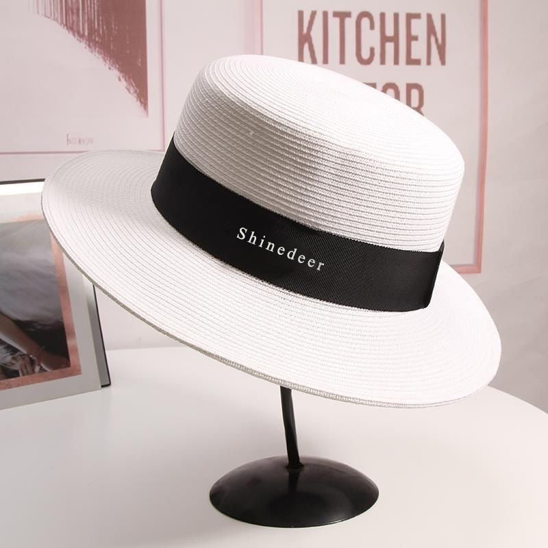 Shinedeer Hats Sun Hats for Women Wide Brim Straw Boater Hat Foldable Packable Beach Hat for Summer
