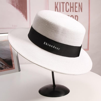 Shinedeer Hats Sun Hats for Women Wide Brim Straw Boater Hat Foldable Packable Beach Hat for Summer