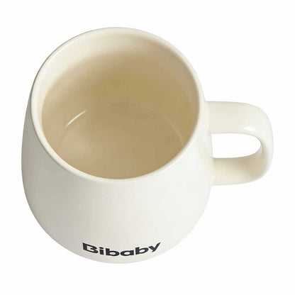 Bibaby Minimalist Cream White Ceramic Cups, Large Capacity Coffee Cups for Home & Office, Heat-Resistant Water Cups, Breakfast Milk & Tea Cups with Gift Box