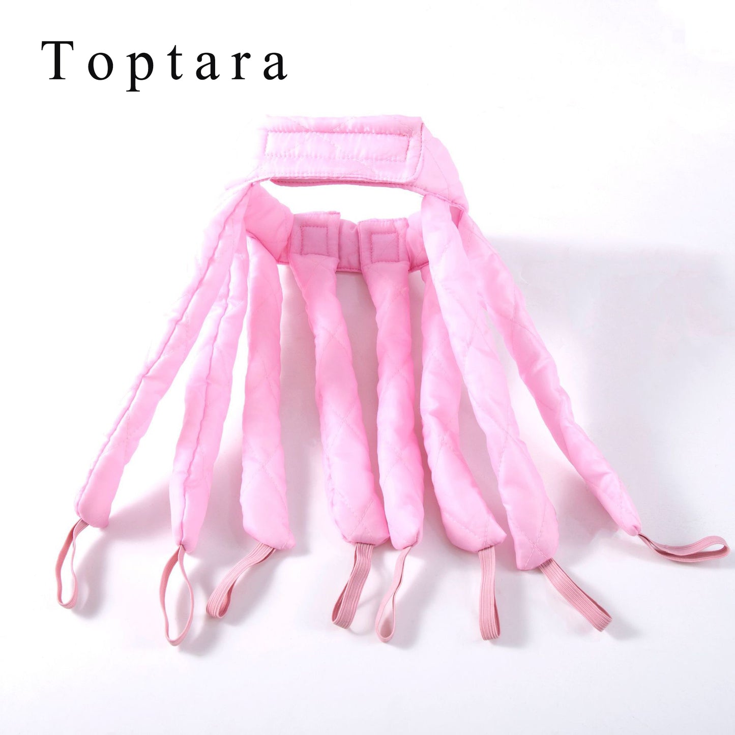 Toptara Non-electric hair rollers Hair Curler Headband Heatless Hair Curlers, No Heat Curling Rod Headband, Adjustable Overnight Curlers, Portable, Reusable, 1 Count (Pink)