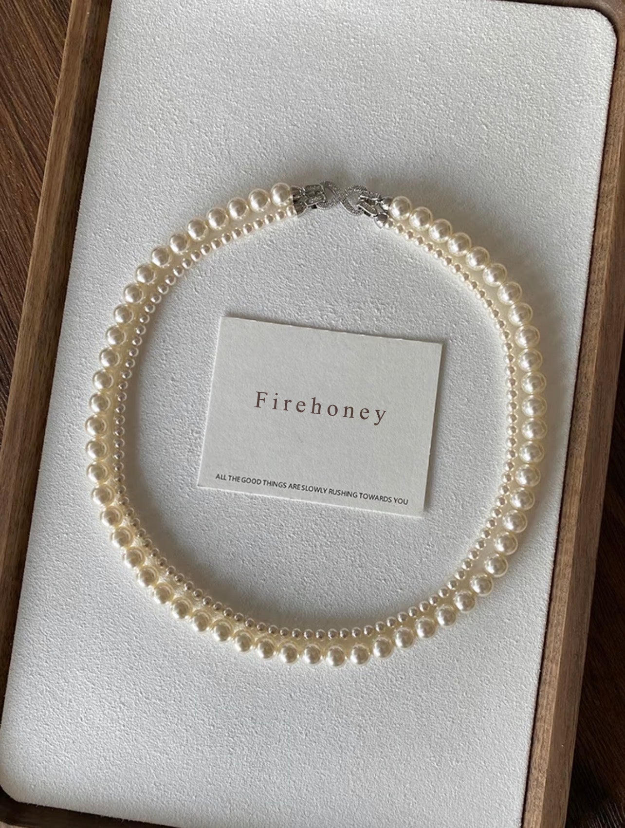 Firehoney Jewellery White Freshwater Cultured Pearl Necklace for Women