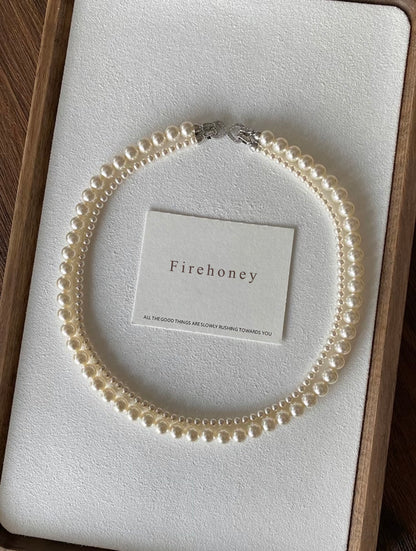 Firehoney Jewellery White Freshwater Cultured Pearl Necklace for Women