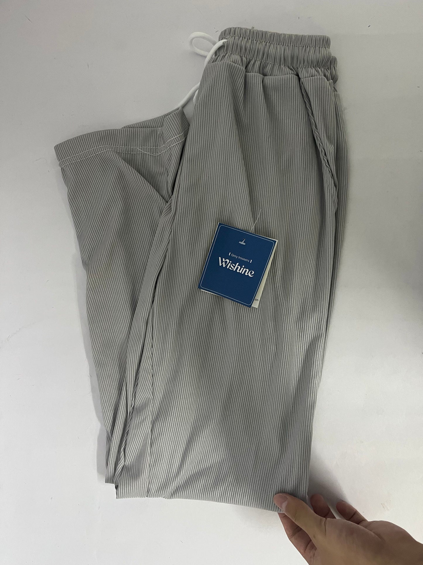 Wishine Pants Light Grey Striped Casual Pants - The Perfect Fusion of Comfort and Fashion