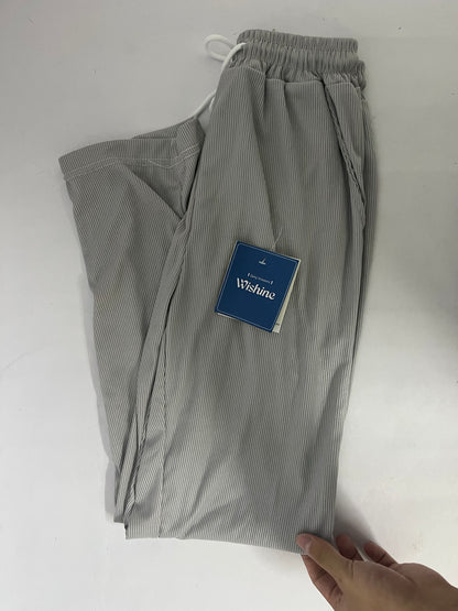 Wishine Pants Light Grey Striped Casual Pants - The Perfect Fusion of Comfort and Fashion
