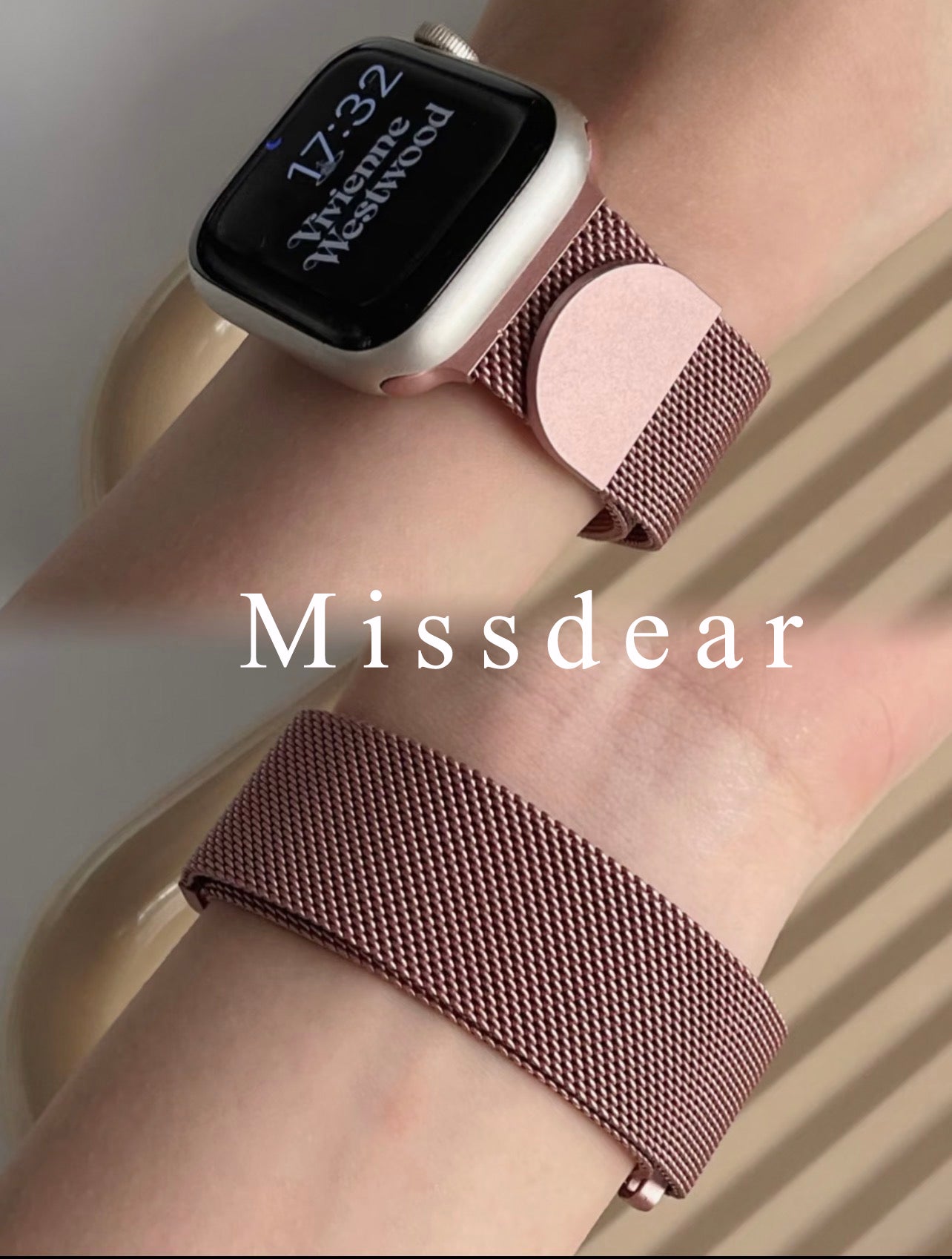 Missdear Watchbands Metal Magnetic Band Compatible with Apple Watch Bands Women Men,Milanese Loop Stainless Steel Mesh Adjustable Strap