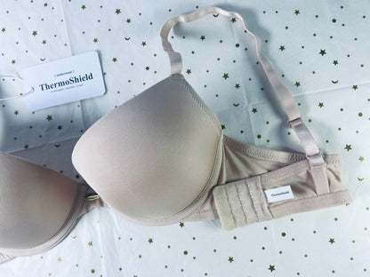 ThermoShield Soft Comfortable Underwire Bras Women's Push Up Everyday Basic Comfort Lightly Padded Underwire Plunge T-Shirt Bra Lift Up