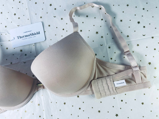 ThermoShield Soft Comfortable Underwire Bras Women's Push Up Everyday Basic Comfort Lightly Padded Underwire Plunge T-Shirt Bra Lift Up