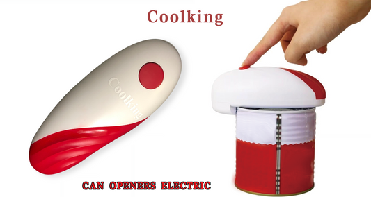 Coolking Can openers, electric Electric Can Opener For Kitchen One Touch Automatic Can Opener Electric for Almost Cans Opener For Seniors Smooth Edge Hands Free Food-Safe (Red), Large