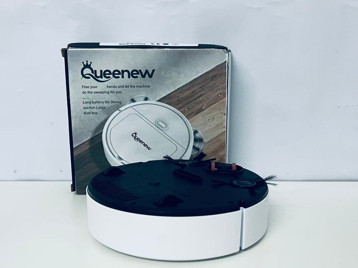 QUEENEW Electric Sweepers - Long Battery Life, Strong Suction, Large Dust Box, Automatic Home Cleaning Sweeping Device