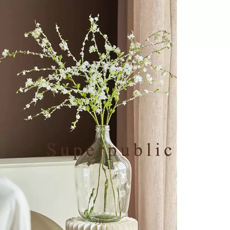 Superpublic Artificial flowers Babys Breath Artificial Flowers, Artificial for Decoration, Real Touch Silk Flower for Wedding Christmas DIY Party Home Garden Office(White)